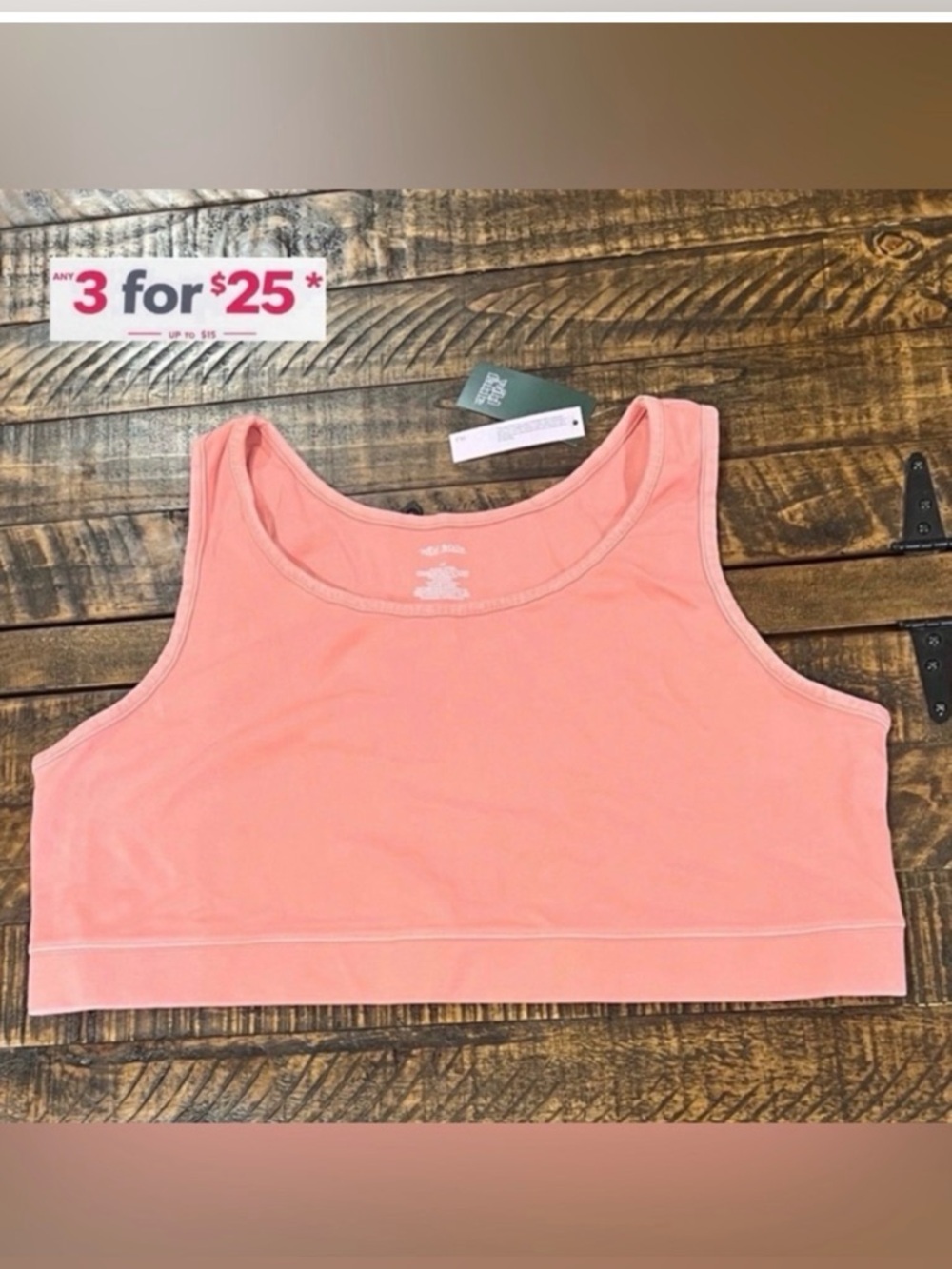4x Coral Crop Tank Top